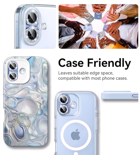 Matekxy for iPhone 17 Camera Lens Protector Glitter Individual Cover - color: Mist Blue