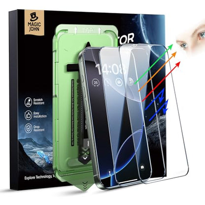 MAGIC JOHN 2 PACK for iPhone 16 Pro Screen Protector Eye Protection - size: iPhone 16 Pro