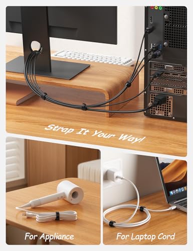 Lamicall 60Pack Reusable Cable Ties & Phone Stand
