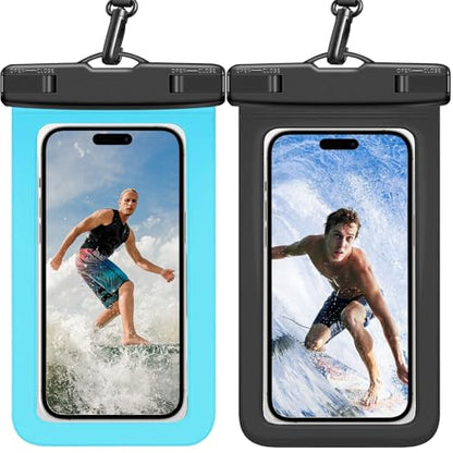 Waterproof Phone Pouch IPX8 Universal Waterproof Case Dry Bag Phone Protector for iPhone 17/16/15/14 Pro Max Plus XS XR X8 Galaxy S25 S24 Pixel Up to 8.4" - color: Black & Blue