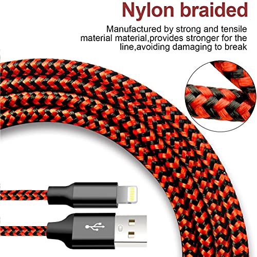USB to Lightning Cable, 5 Pack iPhone Charger Fast Charging Cord (BlackRed) - color: Black Red, style: USB-A to L