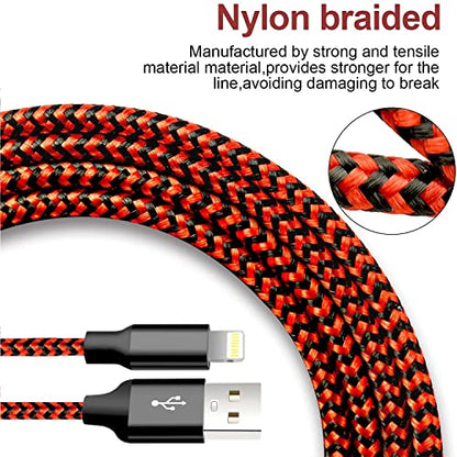 USB to Lightning Cable, 5 Pack iPhone Charger Fast Charging Cord (BlackRed) - color: Black Red, style: USB-A to L
