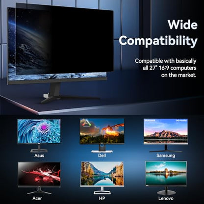 [2 Pack] Computer Privacy Screen 27 Inch for 16:9 Widescreen Monitor - size: 27" (16:9)-2 pack