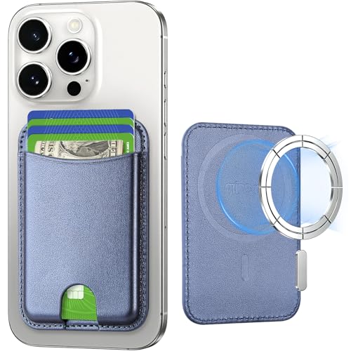 Miroddi for MagSafe Wallet, 4 Cards Holder, Stronger Magnetic Phone Wallet - color: Navy Blue