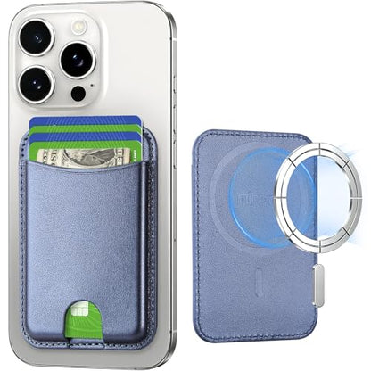 Miroddi for MagSafe Wallet, 4 Cards Holder, Stronger Magnetic Phone Wallet - color: Navy Blue