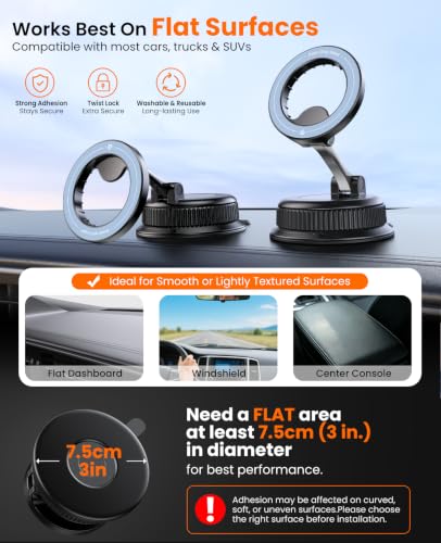 Magnetic Car Phone Holder, for MagSafe Car Mount Nano Gel Suction - color: Blue
