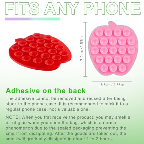 CIEO SuctionPhone Grip, Strong Silicone Suction,Strawberry Sticky Grip,Suitable for Selfies and Videos on Mirrors, Bathrooms and Smooth Surfaces, Compatible with iPhone (Pink) - color: Pink
