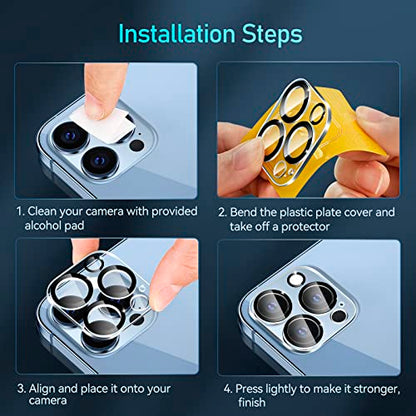 ivoler Camera Lens Protector for iPhone 13 Pro Max 6.7"/13 Pro 6.1", 4 Pack - size: iPhone 13 Pro Max 6.7”/13 Pro 6.1”