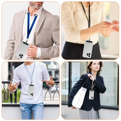 Phone Tether Tab, 8 Pack Adhesive-Free Phone Lanyard Tab with Loop