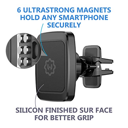 Magnetic Phone Car Mount, [2 Pack] Air Vent Car Phone Mount Holder, Phone Holder for Car with Twist-Lock Base, Compatible with All Smartphones