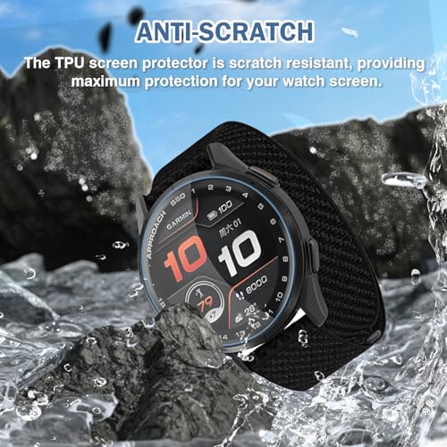6 Pack Compatible for Garmin Approach S50 Screen Protector Clear, HD Ultra-Thin Flexible TPU [Not Glass] with Anti-scratch Protector for Garmin S50/S44 Watch Protective Film