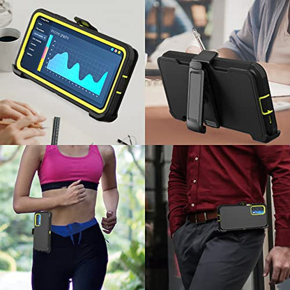 Compatible with Motorola Edge 2021 Case,Heavy Duty Rugged Shockproof Full Body Protection Kickstand Case with Belt Clip Holster for Motorola Edge 2021 6.8 inch Phone (Black+Yellow) - color: Black+Yellow