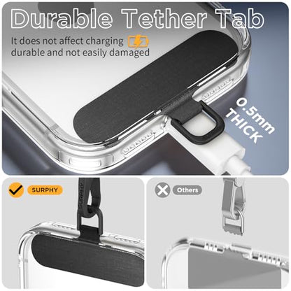 SURPHY Phone Lanyard Crossbody, Phone Strap with Light-Activated Strap - color: Black
