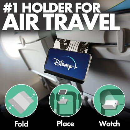 Flight Flap Airplane Phone Holder - Foldable Phone Stand for Plane Travel - color: Boho Black, size: Large