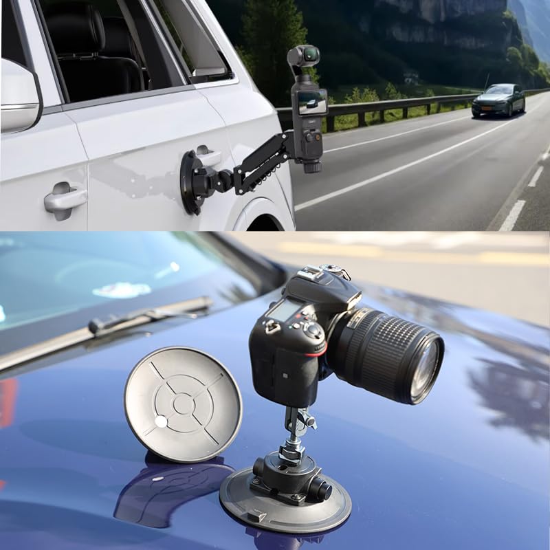 4.5" Camera Suction Cup Mount, Heavy Duty Pump Vacuum Mount - size: 4.5" Metal