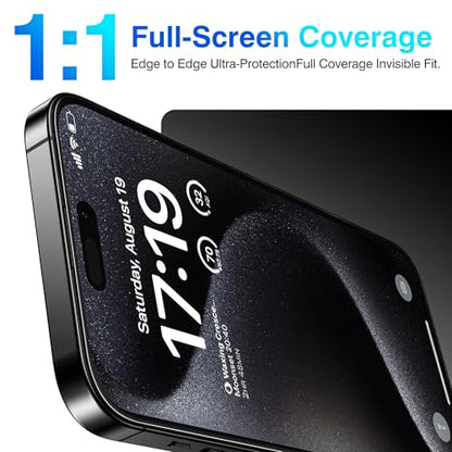 EZ-GLAZ-4+2 Pack for iPhone 15 Pro Max Screen Protector (6.7") HD Clear - size: iPhone 15 Pro Max