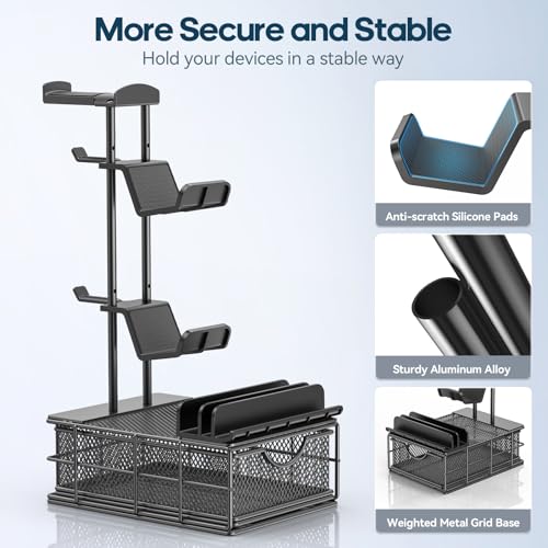 KDD Headphone Stand with Drawer - Headset, Controller Holder for Desk & Headset Stand with Phone Holder