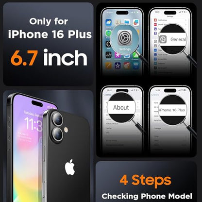 Battery Case iPhone 16 Plus, Upgraded 12000mAh Rechargeable Portable Extended Battery Pack Supported Qi Wireless Charging Case Compatible with iPhone 16 Plus (6.7 inch) Charger Case Power Bank (Black) - size: iPhone 16 Plus (6.7 inch)