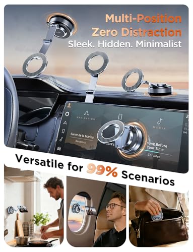 MSXTTLY Magnetic Car Phone Holder 360° Tesla Phone Mount for Magsafe - color: Gold