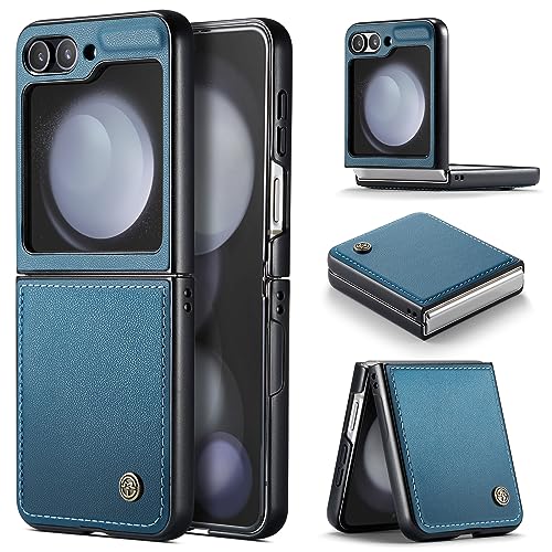 for Samsung Galaxy Z Flip 5 Case, Premium PU Leather Case Anti Scratch Slim Phone Shockproof Protective Phone Cover for Samsung Galaxy Z Flip5, Blue - color: Blue, size: Samsung Galaxy Z Flip 5