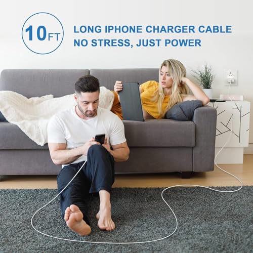 [Apple MFi Certified] Fast iPhone Charger 10FT,Extra Long Charger