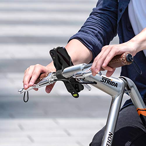 Bone Bike Tie 4, Bike Cell Phone Mount for Handlebar, Scratch-Free Silicone Holder with Anti-Slip Design, Universal Cycling Phone Holder Compatible with Most Smartphones (Black - Handlebar) - color: Bike Tie 4 - Black