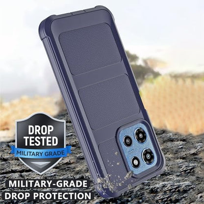 for Motorola Moto G 2026/2025 Case, for Moto G Play 2026 Case with Belt Clip Holster, Heavy Duty 2-Layer Protection, Anti-Drop, Shockproof Phone Cover (Navy Blue) - color: Navy Blue