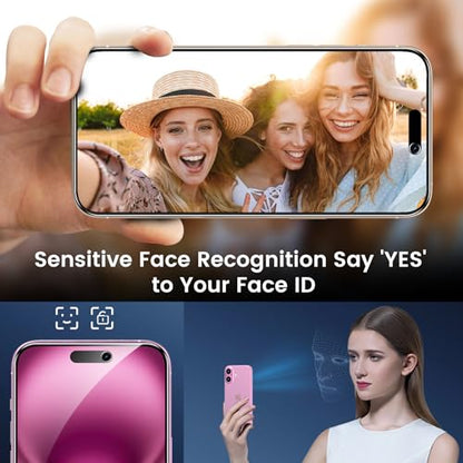Fotbor 2 Pack Compatible for iPhone 15/iPhone 16 Privacy Screen Protector, Anti Spy Private Case Friendly Anti-Scratch 9H Hardness Tempered Glass - size: iPhone 15/16 - 6.7 inch