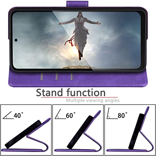 SUANPOT for Motorola Moto G Power 5G 2024 6.7" Wallet case with RFID Blocking Credit Card Holder,Flip Book PU Leather Protective Cover Women Men for Power 5G 2024 Phone case Purple - color: Purple