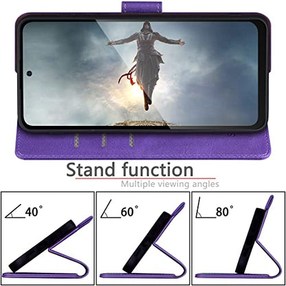 SUANPOT for Motorola Moto G Power 5G 2024 6.7" Wallet case with RFID Blocking Credit Card Holder,Flip Book PU Leather Protective Cover Women Men for Power 5G 2024 Phone case Purple - color: Purple