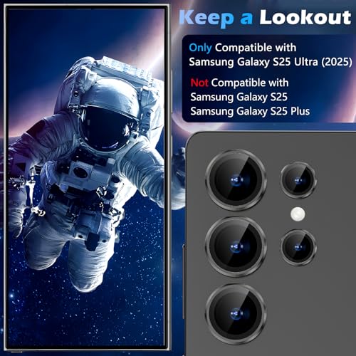 imluckies for Samsung Galaxy S25 Ultra Camera Lens Protector, AR+AF Tempered Glass & 9H Anti-Scratch Metal Individual Lens Cover, HD Clear Camera Protection for S25Ultra, Titanium Black - color: Black