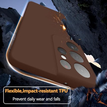X-level for Samsung Galaxy S21 Ultra Case Slim Fit Ultra-Thin Super Soft TPU [Guardian Series] S21 Ultra Phone Back Cover Light Protective Matte Finish Coating Shockproof Case for Women Men -Brown - color: Brown