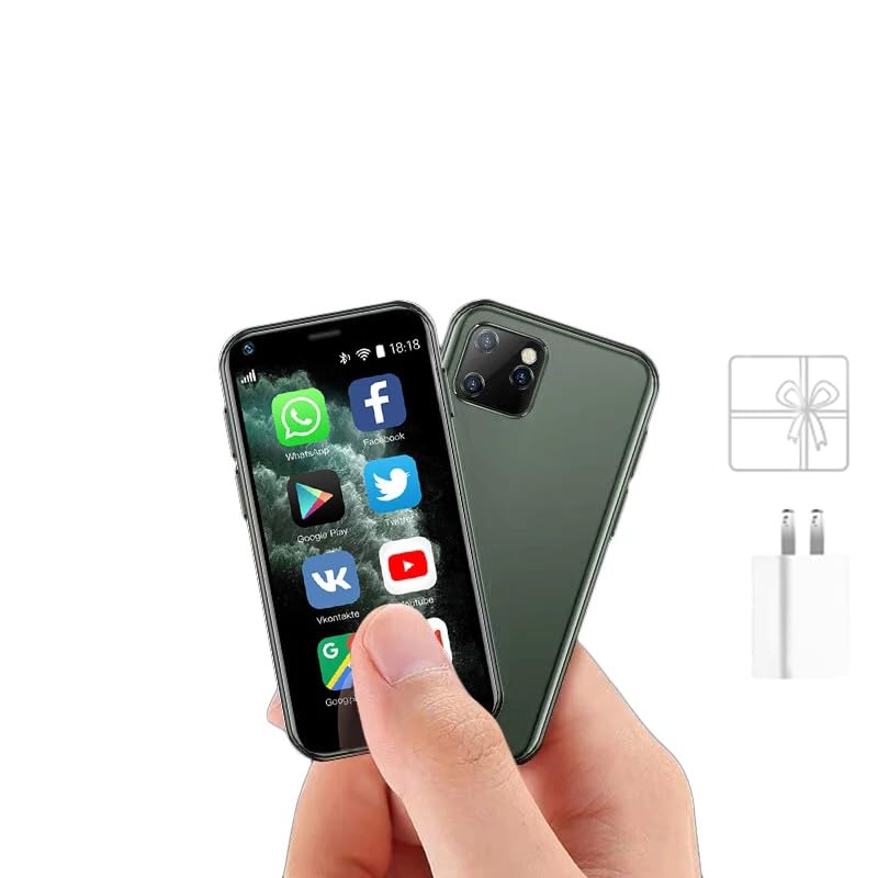 Truely Super Mini Smartphone, XS11 Unlocked Phone Android Mobile 2.5'' Ultra Thin Card Cellphone (Green 2GB+16GB) - color: Green 2GB+16GB
