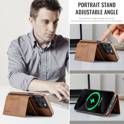 K2 2 in 1 Detachable Magnetic Phone Cases Compatible with iPhone 16 Pro Max Case with Card Holder RFID Blocking, Compatible with Magsafe Wallet, Leather 6.9'' (Brown, iPhone 14 Pro Max) - color: Brown, size: iPhone 14 Pro Max