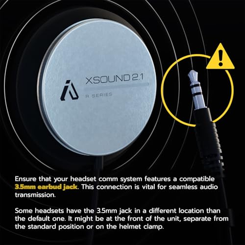 I A S U S XS2.1R Helmet Speaker with Foam Spacers Kit - High Performance Speaker Headphones - 3.5mm Earbud Jack Compatible with Most Helmet Comm Systems - Fits Most Ski, Snowboard & Motorcycle Helmets