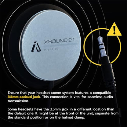 I A S U S XS2.1R Helmet Speaker with Foam Spacers Kit - High Performance Speaker Headphones - 3.5mm Earbud Jack Compatible with Most Helmet Comm Systems - Fits Most Ski, Snowboard & Motorcycle Helmets