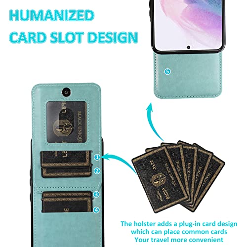 Asuwish Phone Case for Samsung Galaxy S22 Plus /S22+ with Tempered Glass Screen Protector and Credit Card Holder Wallet Cover Stand Leather Cell Accessories Glaxay S22Plus Cases Women Men Green - color: Green
