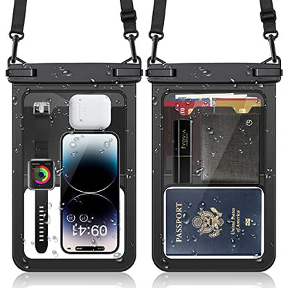 HAISSKY Large Waterproof Phone Pouch Cellphone Dry Bag [2-Pack],Universal IPX8 Waterproof Phone Case Compatible with iPhone 16 15 14 Pro Max 13 12 11 XS XR 8 7,Galaxy S22/S21 Dry Bag - size: 8.5 inch, 2 Pack