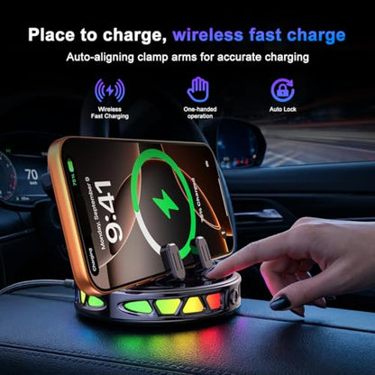 Wireless Car Charger Dashboard Phone Holder,15W Fast Charging