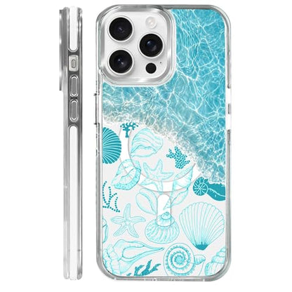 VisEnt Clear Case for iPhone 14 Pro, Magnetic Phone Case, Transparent Slim Cover, Military Grade Protection, Shockproof, Anti-Yellowing, Scratch Resistant, Ocean Wave Shell - color: Ocean Wave Shell, size: Iphone 14 Pro