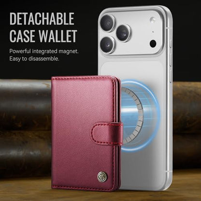 for Magsafe Magnetic Phone Wallet Card Holder, Elegant Wine Red - color: Elegant Wine Red