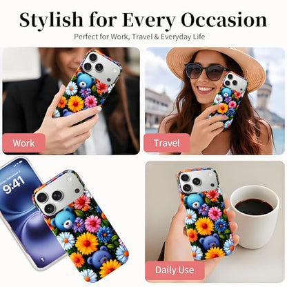 Case Compatible with iPhone 17 Pro Max, 2025 Anti-Yellow Ultra Transparent Soft TPU Phone Case, Shockproof Anti-Slip Slim Lightweight Full Coverage Protective (Flower Bear) - color: Flower bear