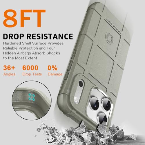 Rugged Shield Compatible with MagSafe Case for iPhone 17 Pro (6.3"), 8ft Military Drop Proof, Wear Resistant Tactical Cover, Light Clay - color: Light Clay-M, size: iPhone 17 Pro
