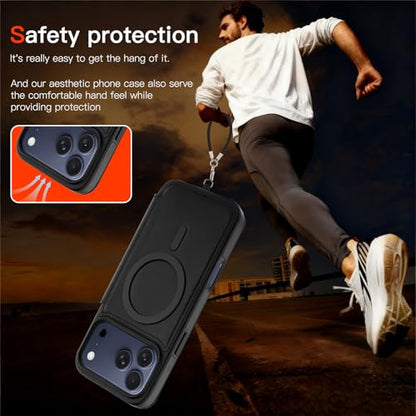 Wallet Phone Case Crafted for iPhone 17 Pro Max Black | PU Leather Phone Case Flip Cover Wrist Strap Card Holder Slots - color: Black-2, size: iPhone 17 Pro Max