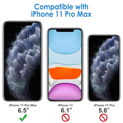 JETech Case for iPhone 11 Pro Max, Anti-Yellowing, Black | Shockproof Protection, Scratch Resistant Hard PC Back, Durable Transparent TPU Bumper - color: Black