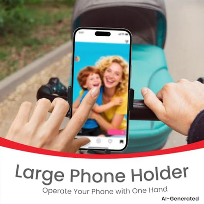 Baby Stroller Phone Holder, Universal Handlebar Phone Mount Black