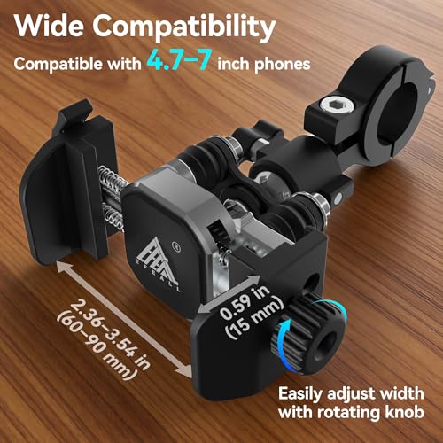 Motorcycle Bike Phone Holder with Vibration Dampener, Aluminum Alloy
