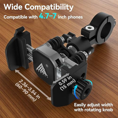 Motorcycle Bike Phone Holder with Vibration Dampener, Aluminum Alloy