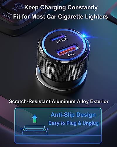 USB C Car Charger 3Pack, OKRAY 36W Fast Charging PD+QC 2-Port Car Chargers - color: Black, size: 3-Pack