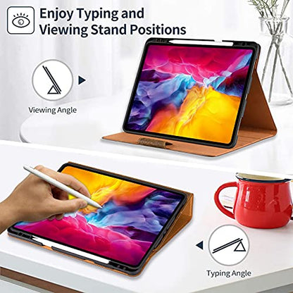 Gexmil Leather Case for iPad mini 7 A17 Pro/iPad mini 6 Gen 8.3 Inch - color: Brown+Buckle+Pencil Holder
